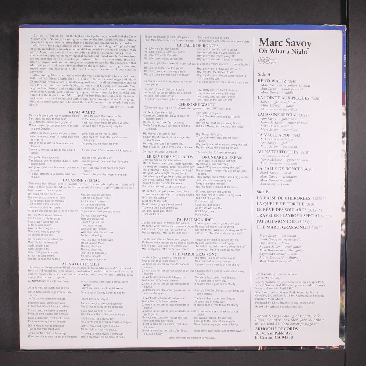 oh what a night by MARC SAVOY