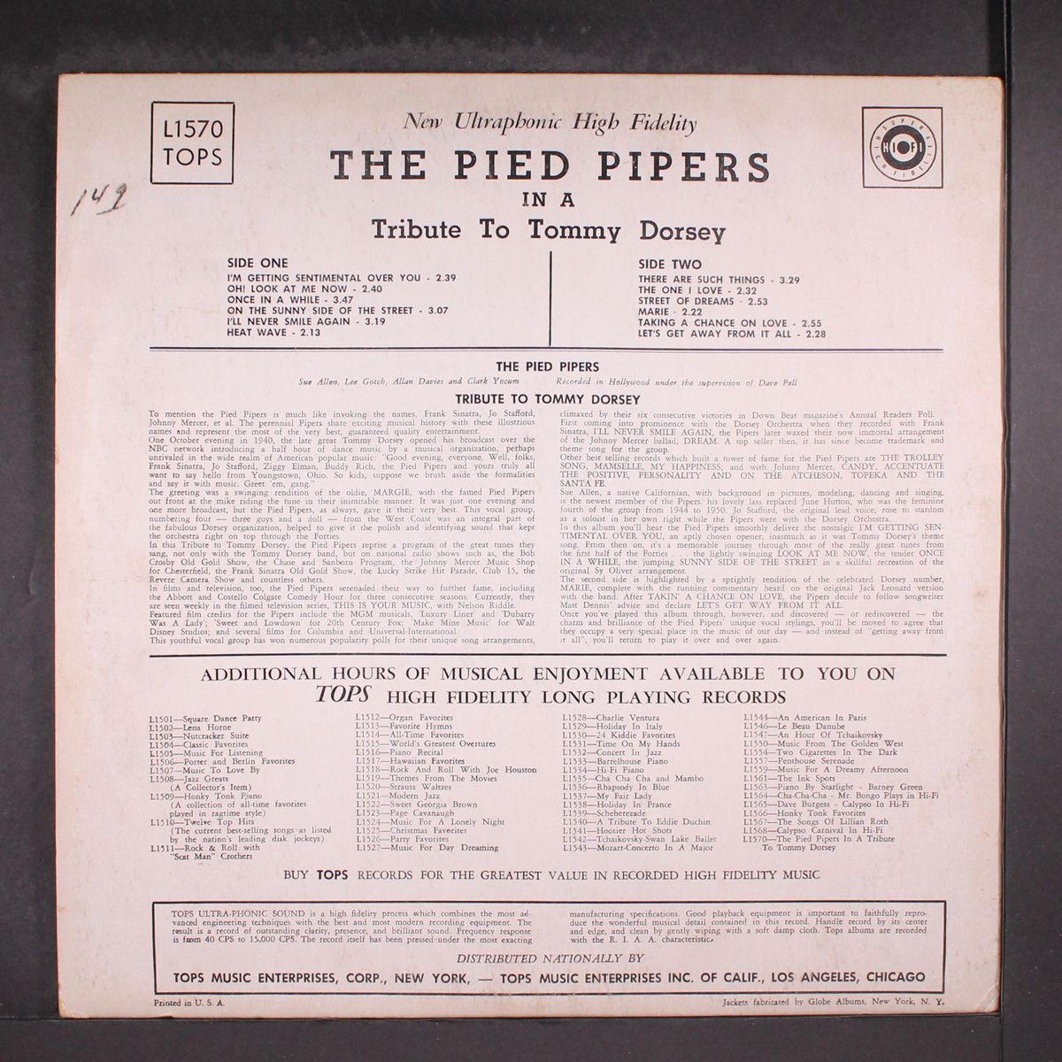 tribute to tommy dorsey by PIED PIPERS