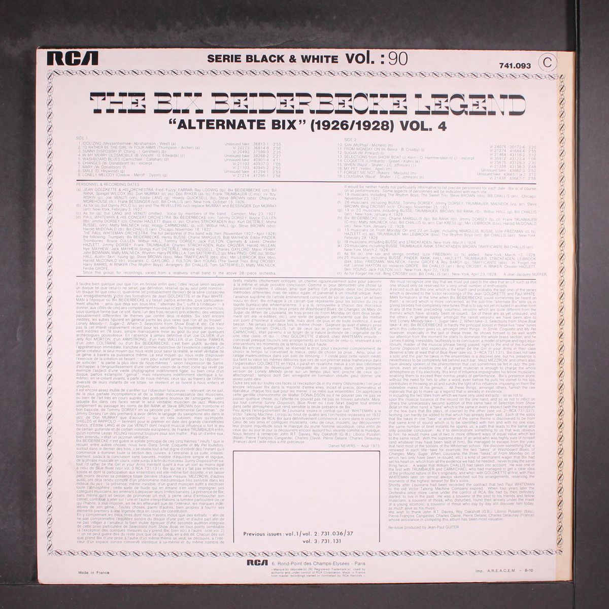 the bix beiderbecke legend vol. 4 - "alternate bix" (1926-1928) by BIX BEIDERBECKE