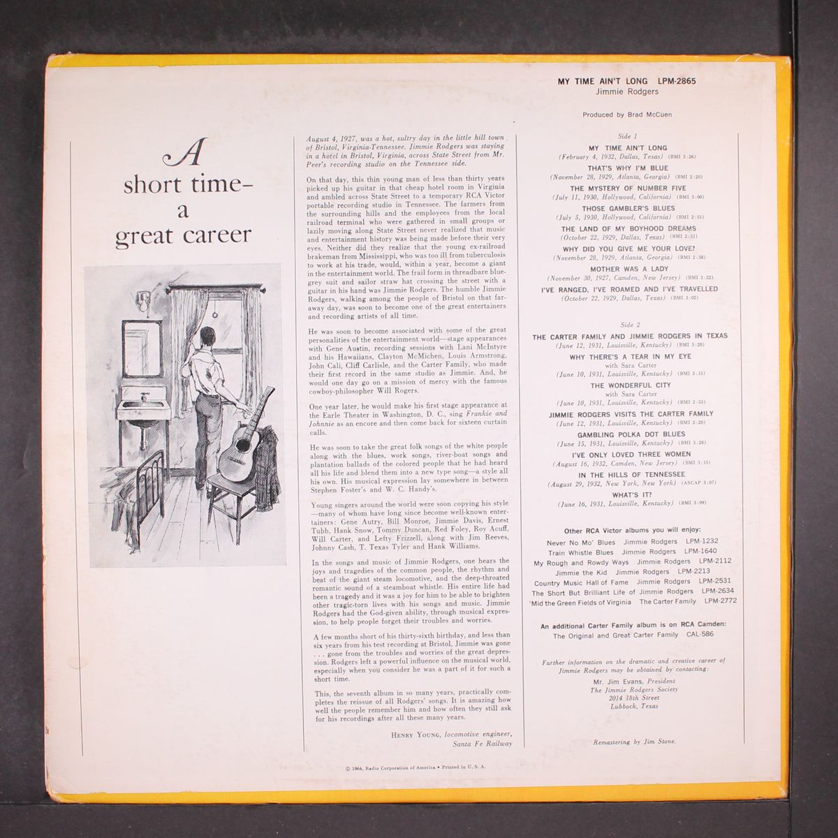 my time ain't long by JIMMIE RODGERS