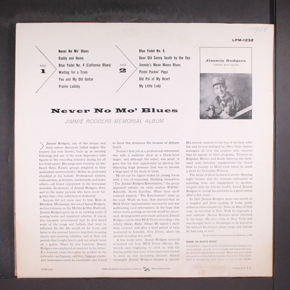 never no mo' blues by JIMMIE RODGERS