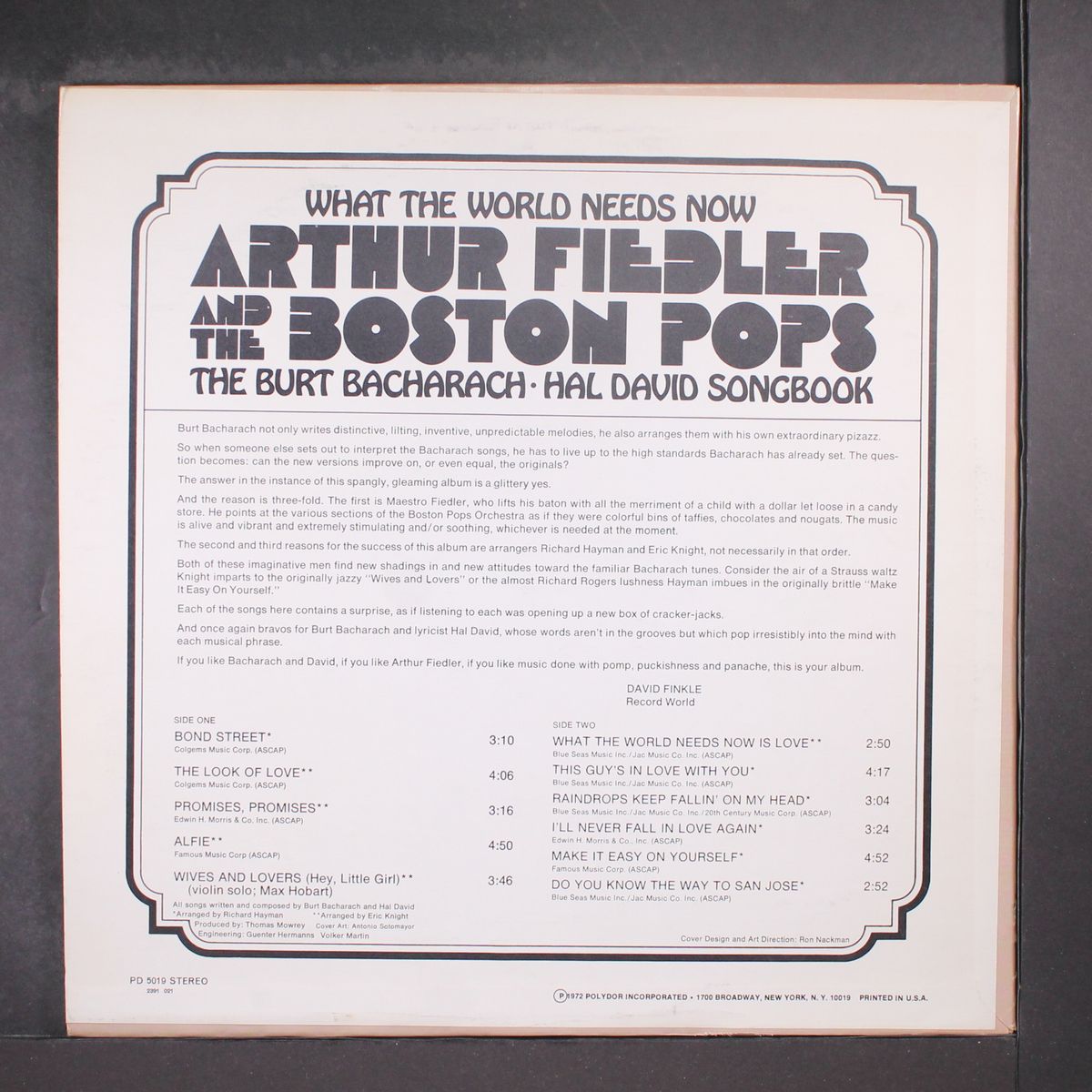 what the world needs now by ARTHUR FIEDLER & BOSTON POPS