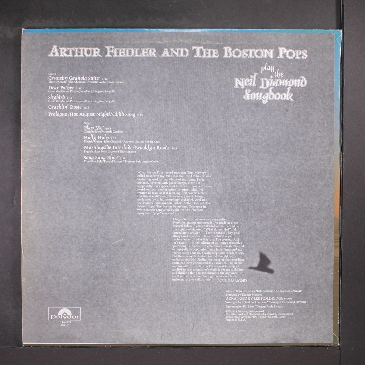 neil diamond songbook by ARTHUR FIEDLER & BOSTON POPS