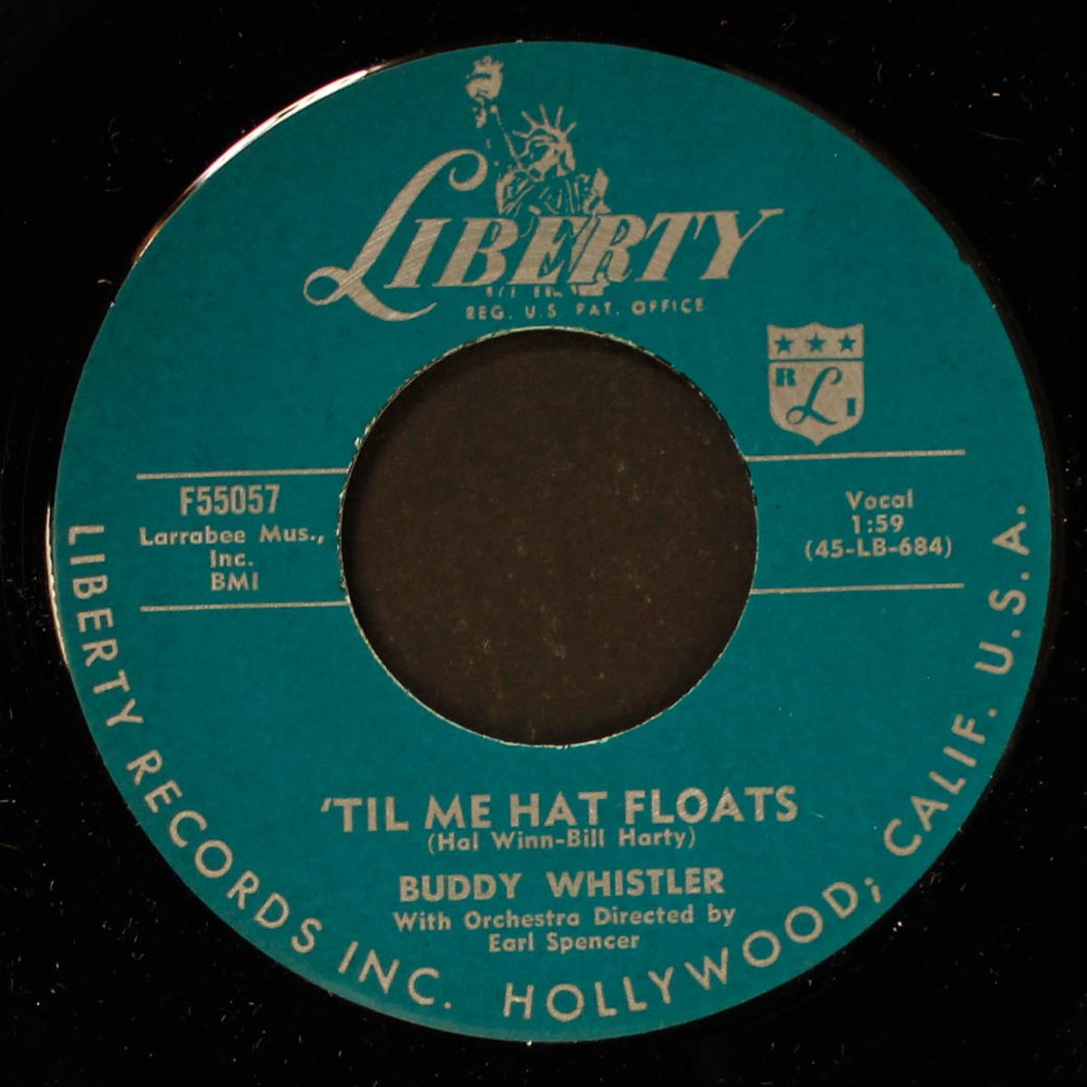 'til me hat floats by BUDDY WHISTLER