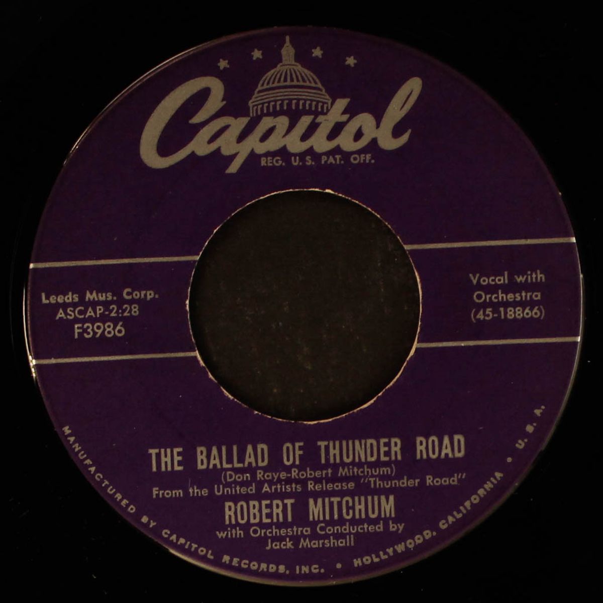 the ballad of thunder road / my honey's lovin' arms by ROBERT MITCHUM