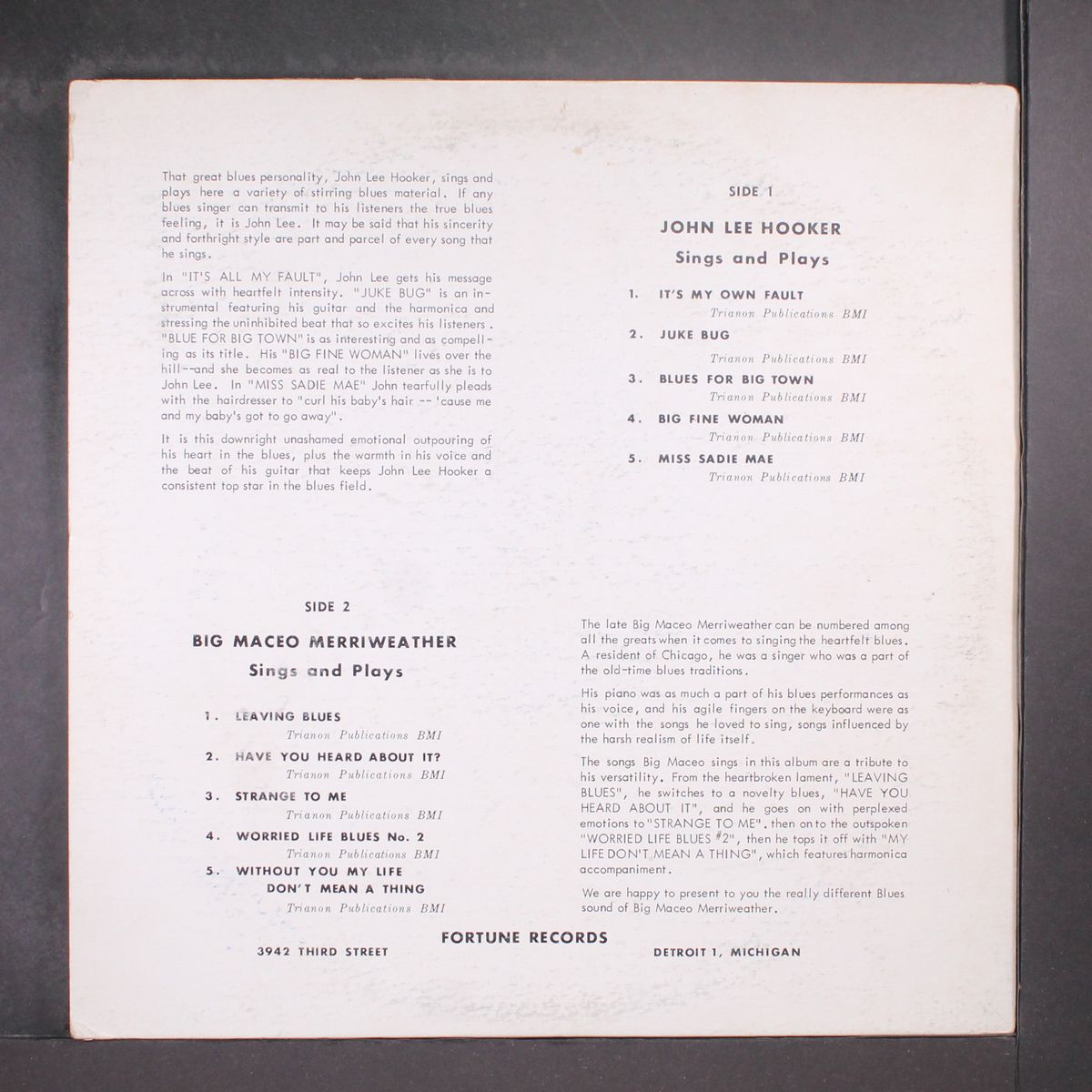 big merriweather / john lee hooker by BIG MACEO MERRIWEATHER / JOHN LEE HOOKER