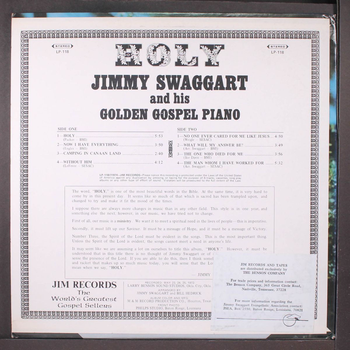 holy by JIMMY SWAGGART
