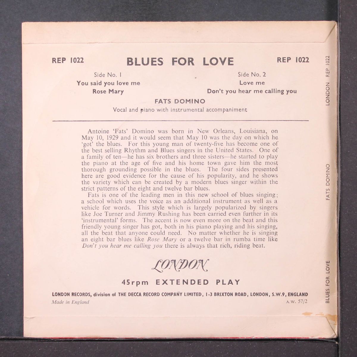 blues for love by FATS DOMINO