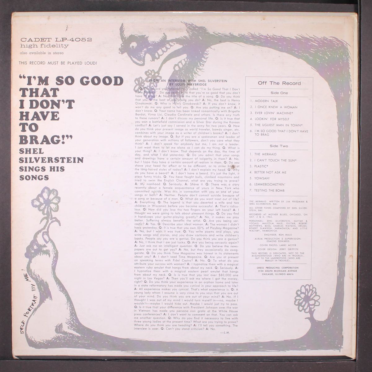 i'm so good that i don't have to brag by SHEL SILVERSTEIN