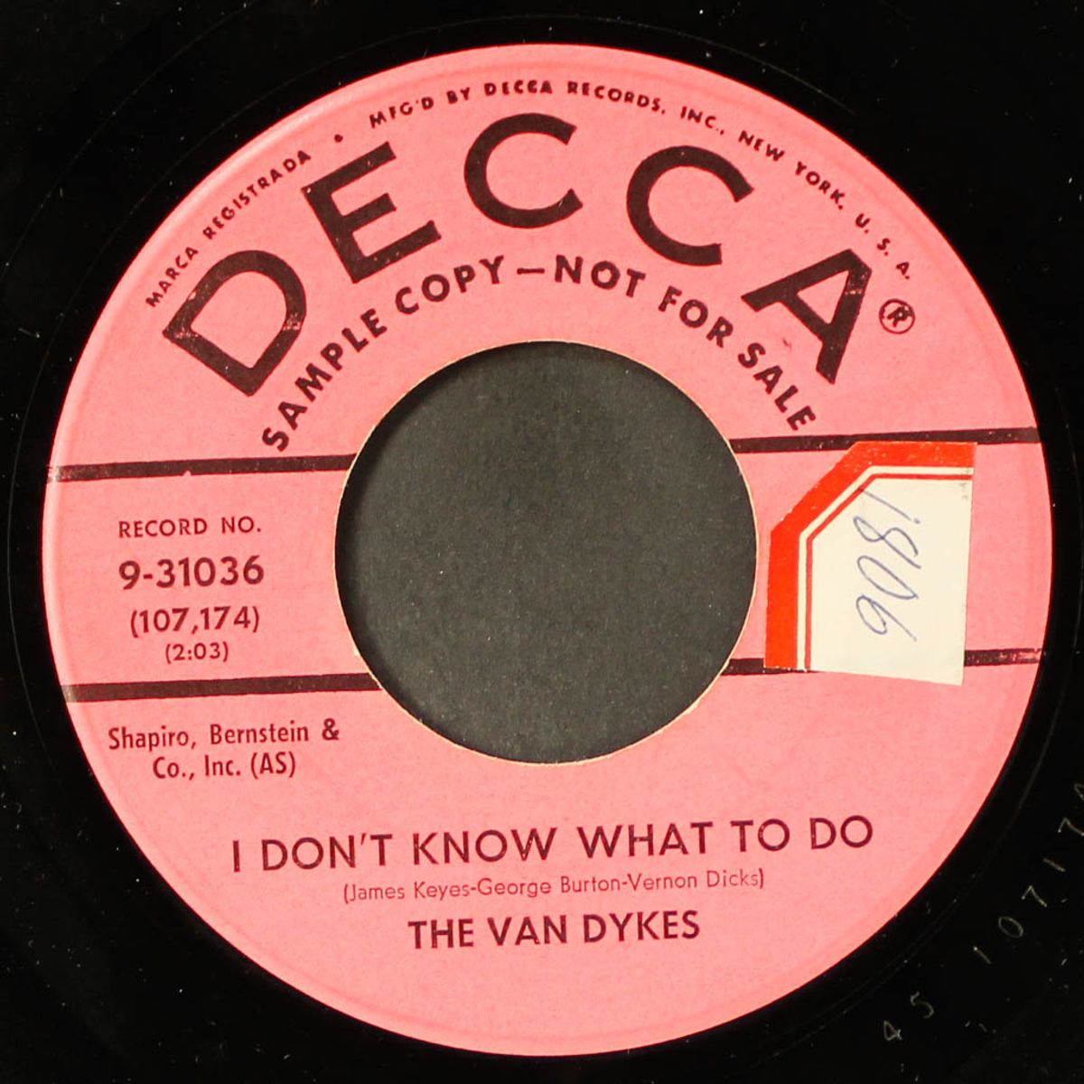 i don't know what to do / better come back to me by VAN DYKES