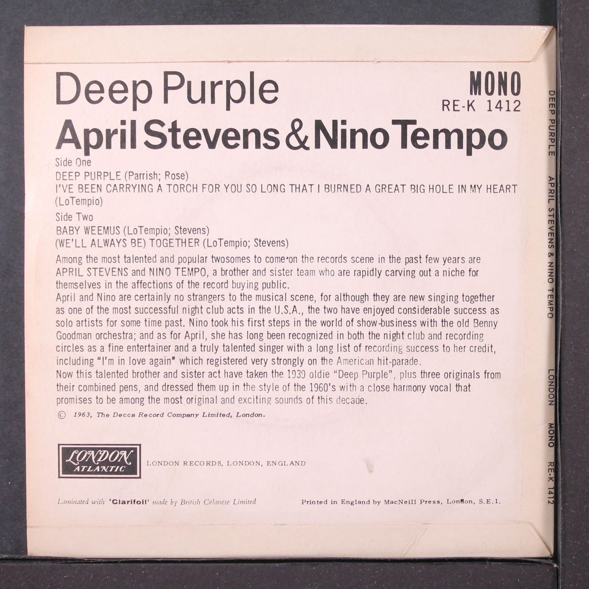 deep purple by NINO TEMPO & APRIL STEVENS