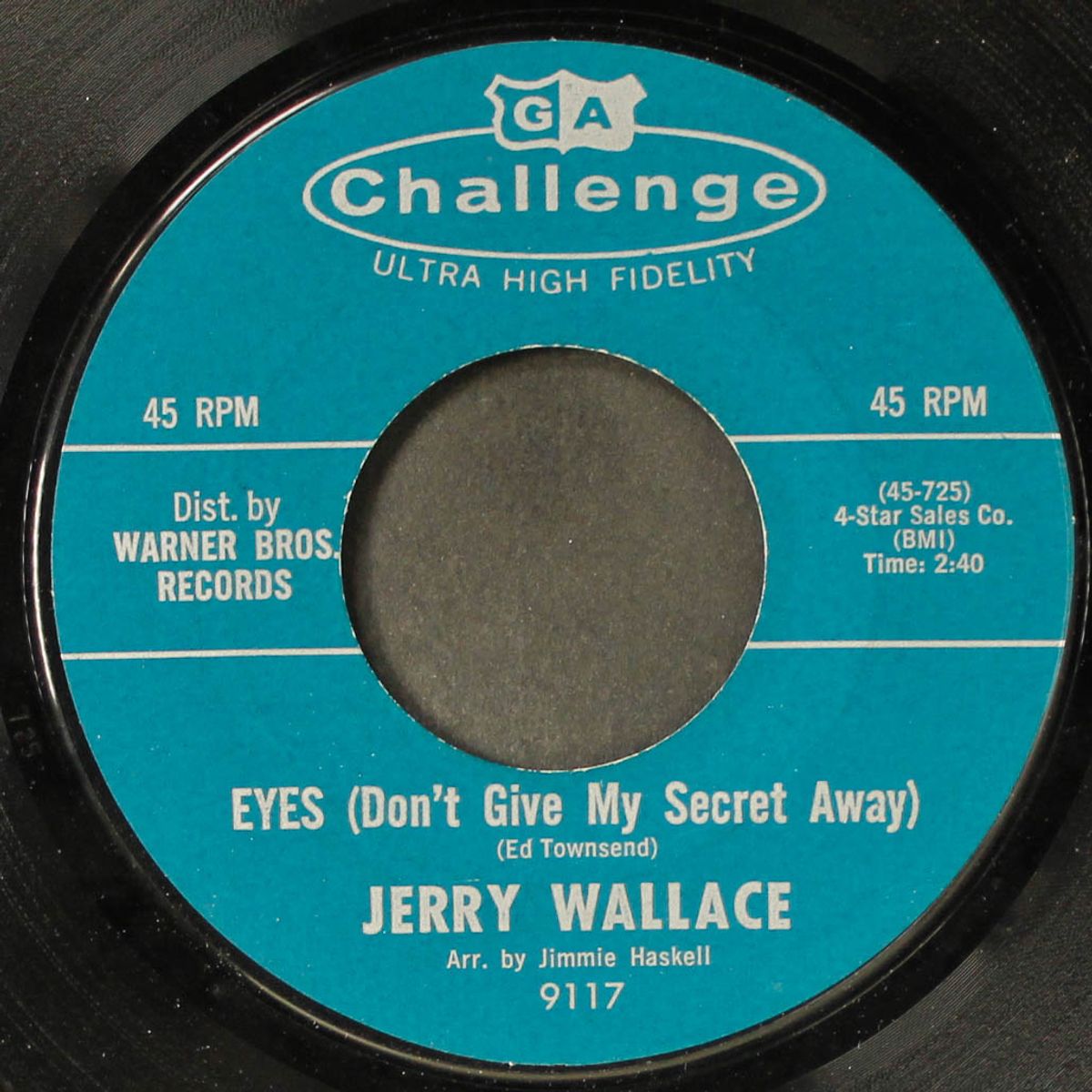 eyes (don't give my secret away) / lonesome by JERRY WALLACE