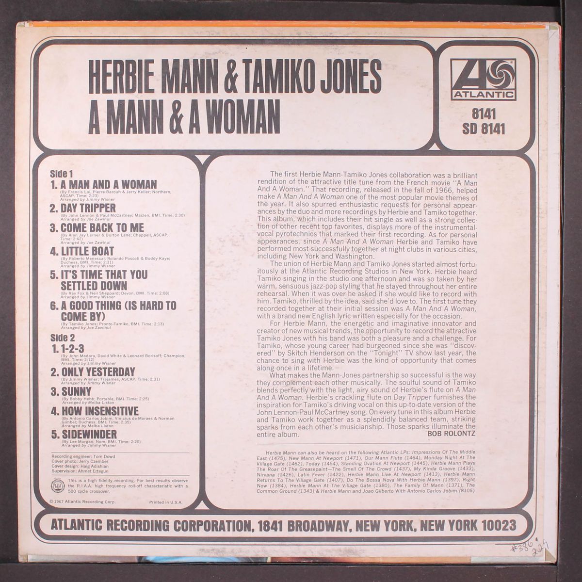 a mann & a woman by HERBIE MANN & TAMIKO JONES