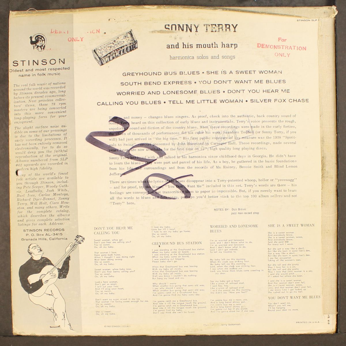 and his mouth harp by SONNY TERRY