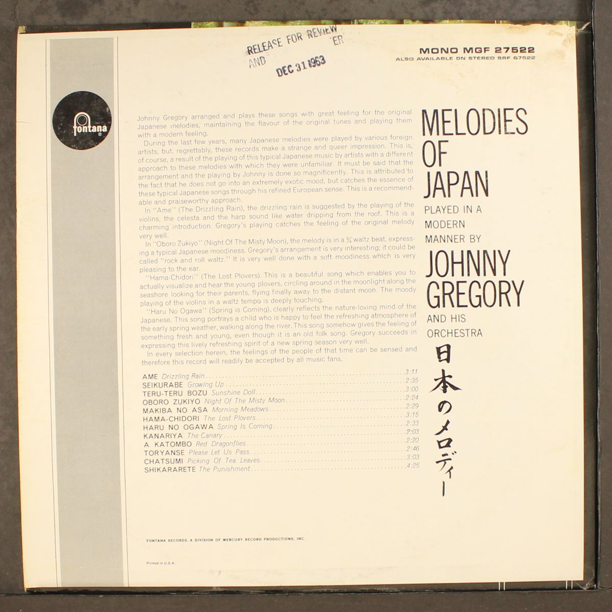 melodies of japan by JOHNNY GREGORY