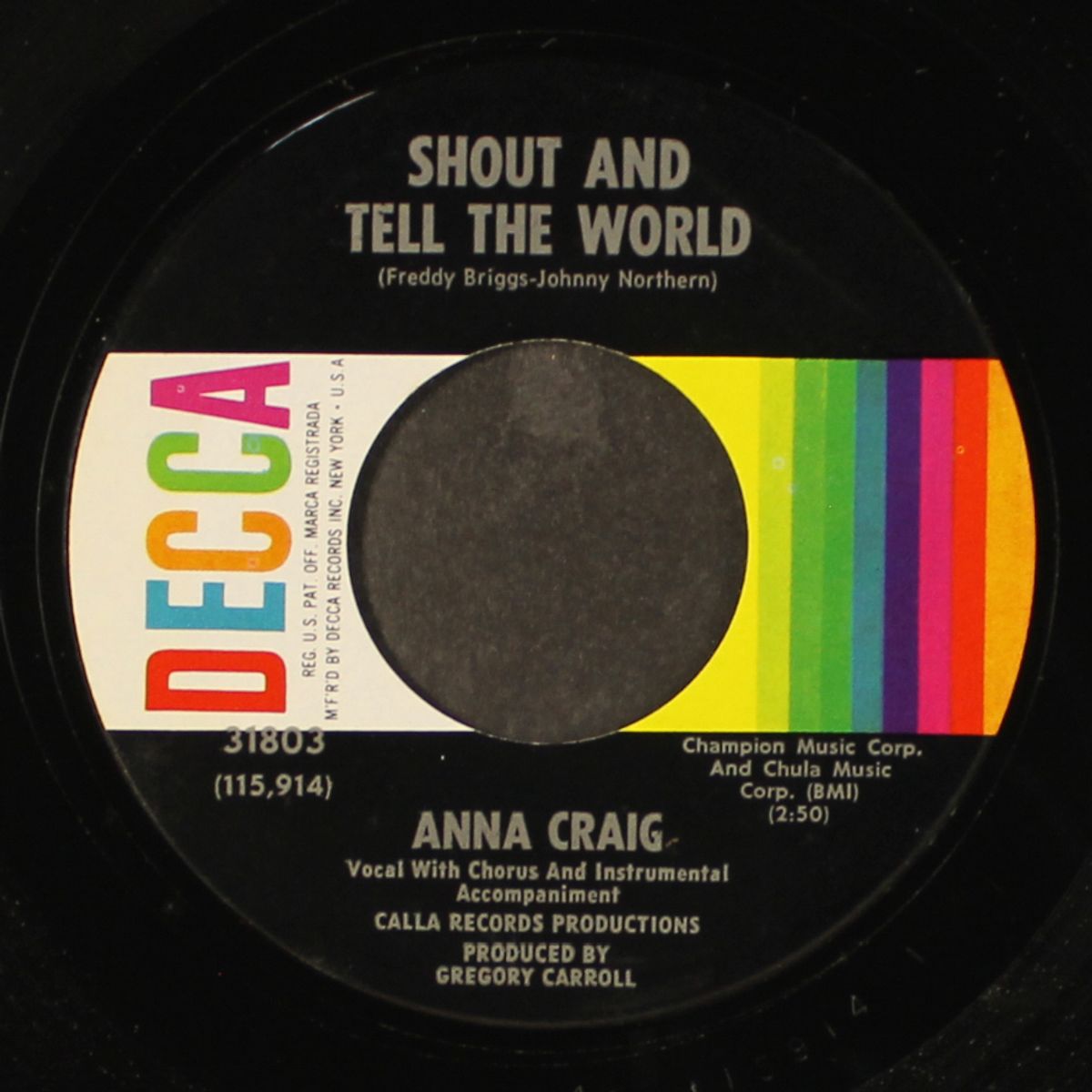 the life of the party / shout and tell the world by ANNA CRAIG