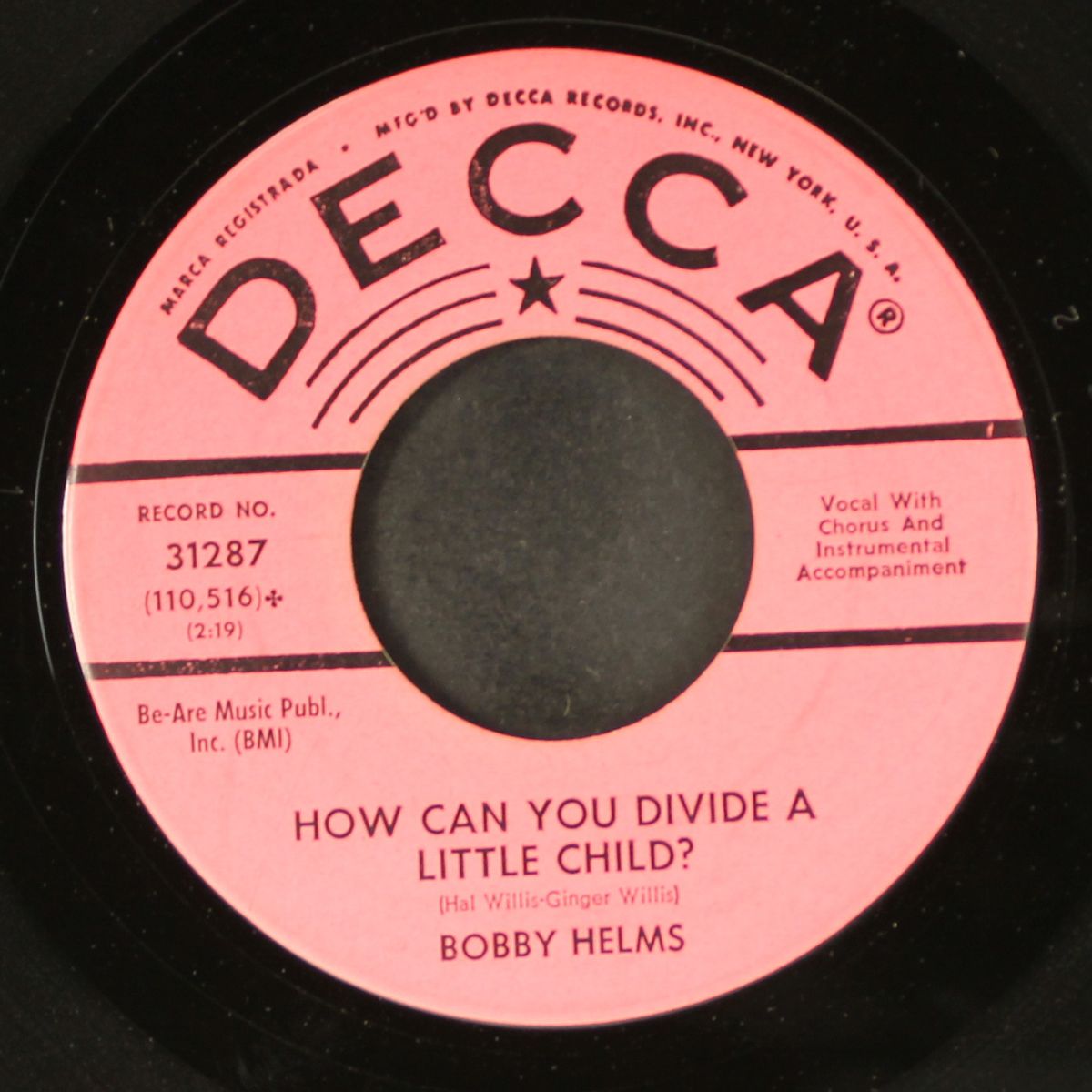 how can you divide a little child by BOBBY HELMS