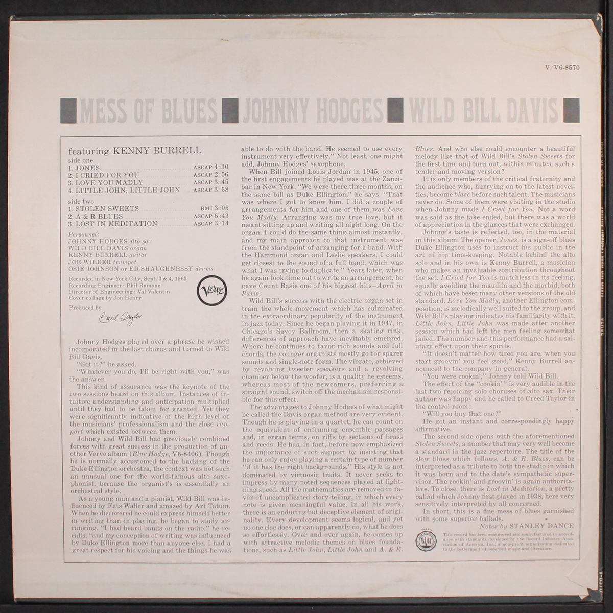 mess of blues by JOHNNY HODGES