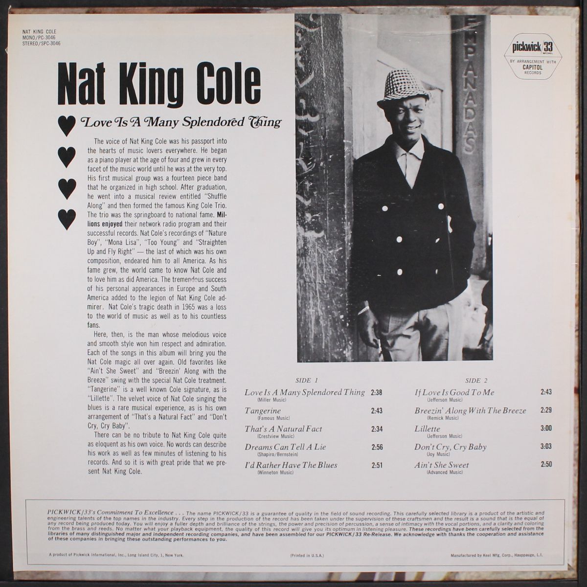 love is a many splendored thing by NAT KING COLE