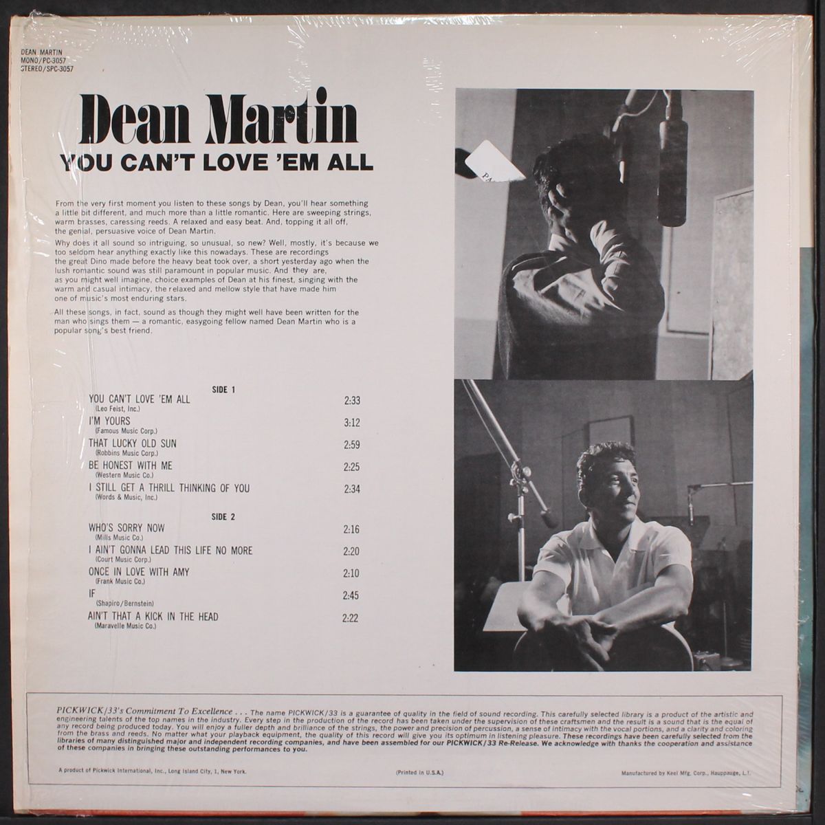 you can't love 'em all by DEAN MARTIN