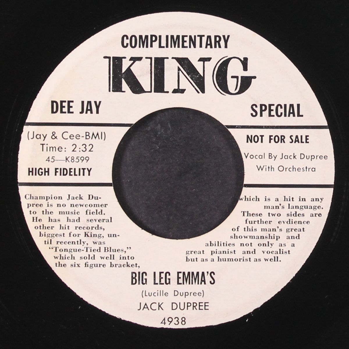 big leg emma's / mail order woman by JACK DUPREE