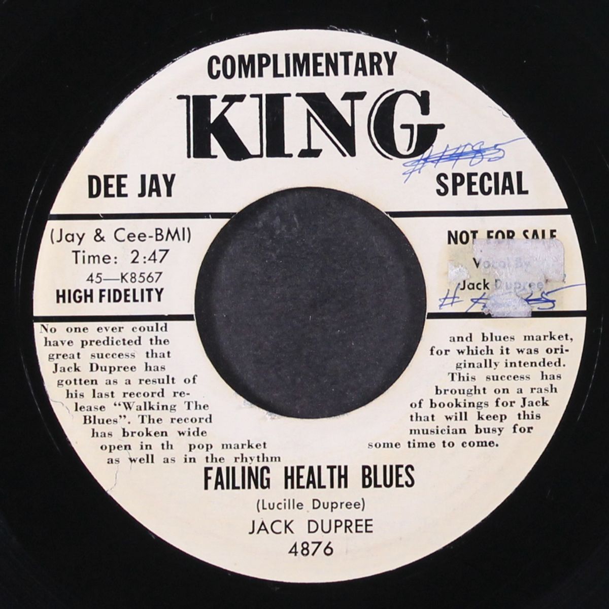 me and my mule / failing health blues by JACK DUPREE