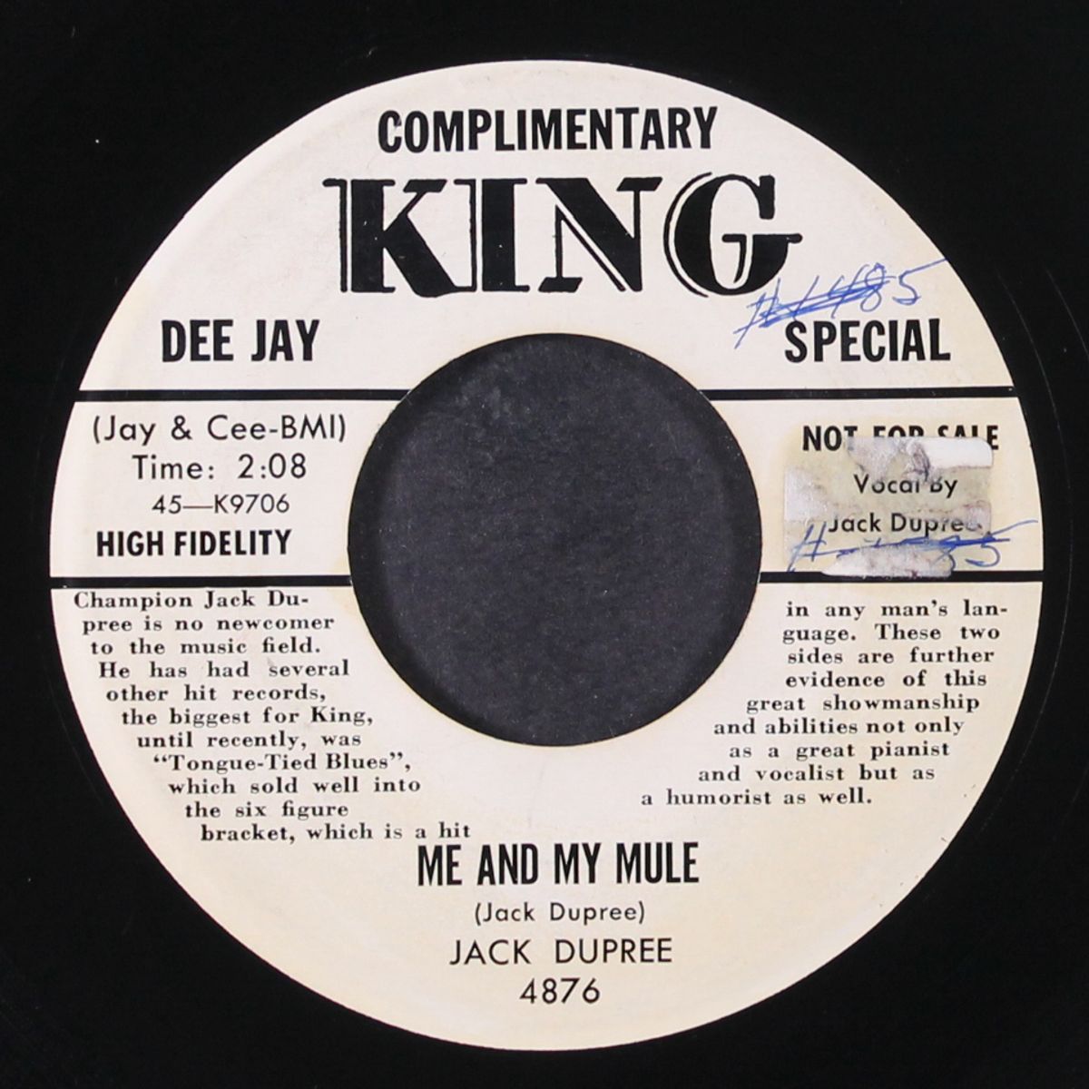 me and my mule / failing health blues by JACK DUPREE