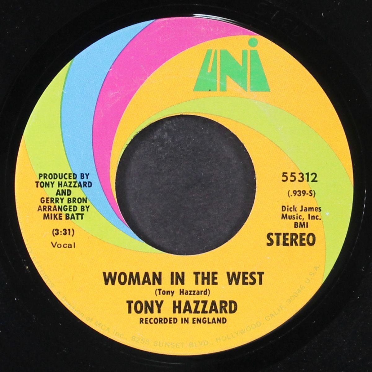 hangover blues / woman in the west by TONY HAZZARD