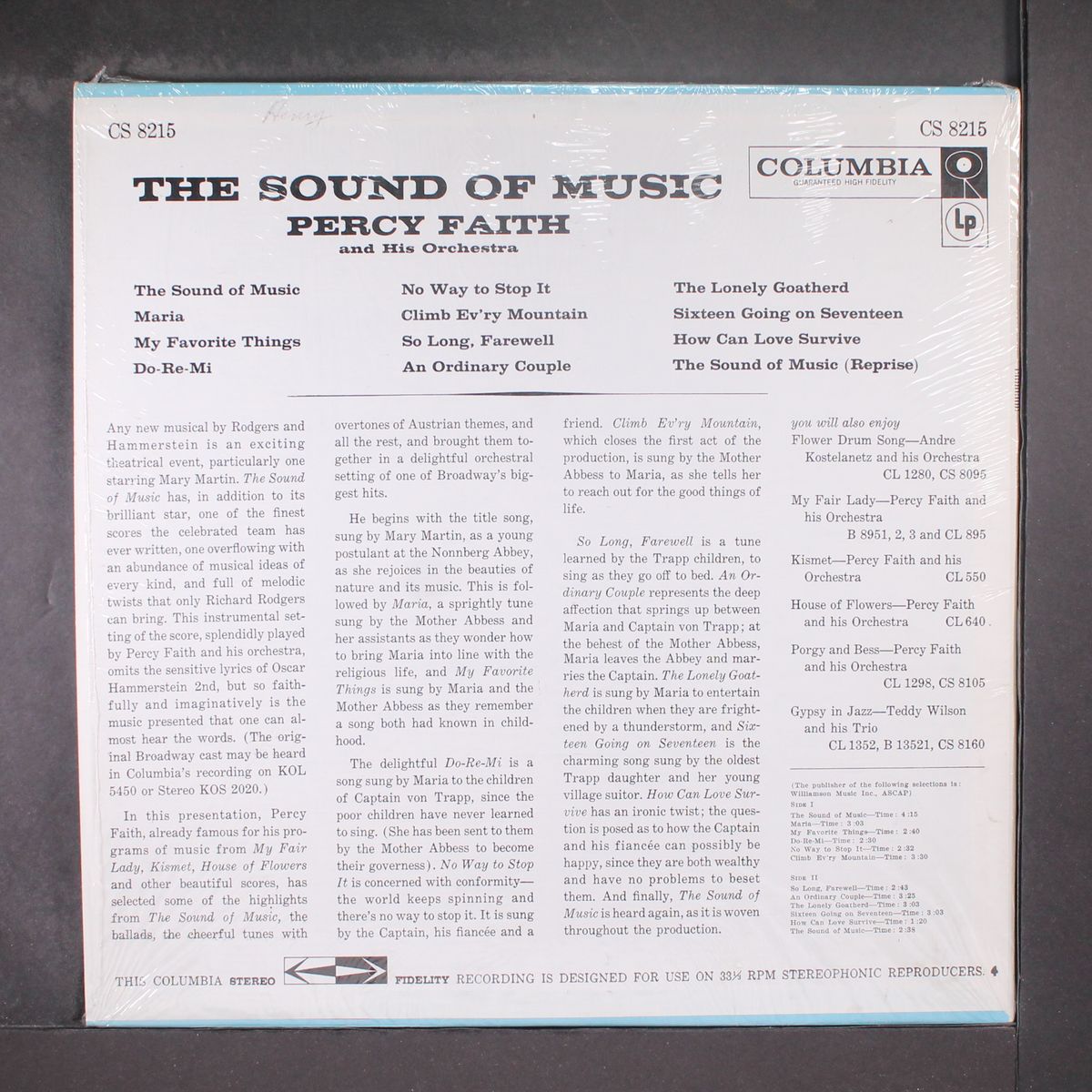the sound of music by PERCY FAITH