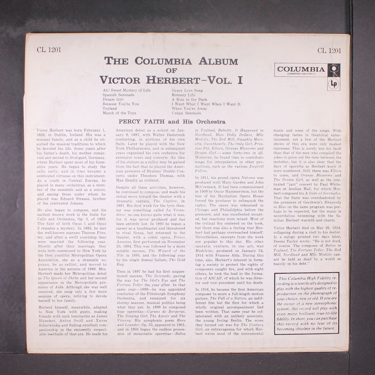 columbia album of victor herbert by PERCY FAITH