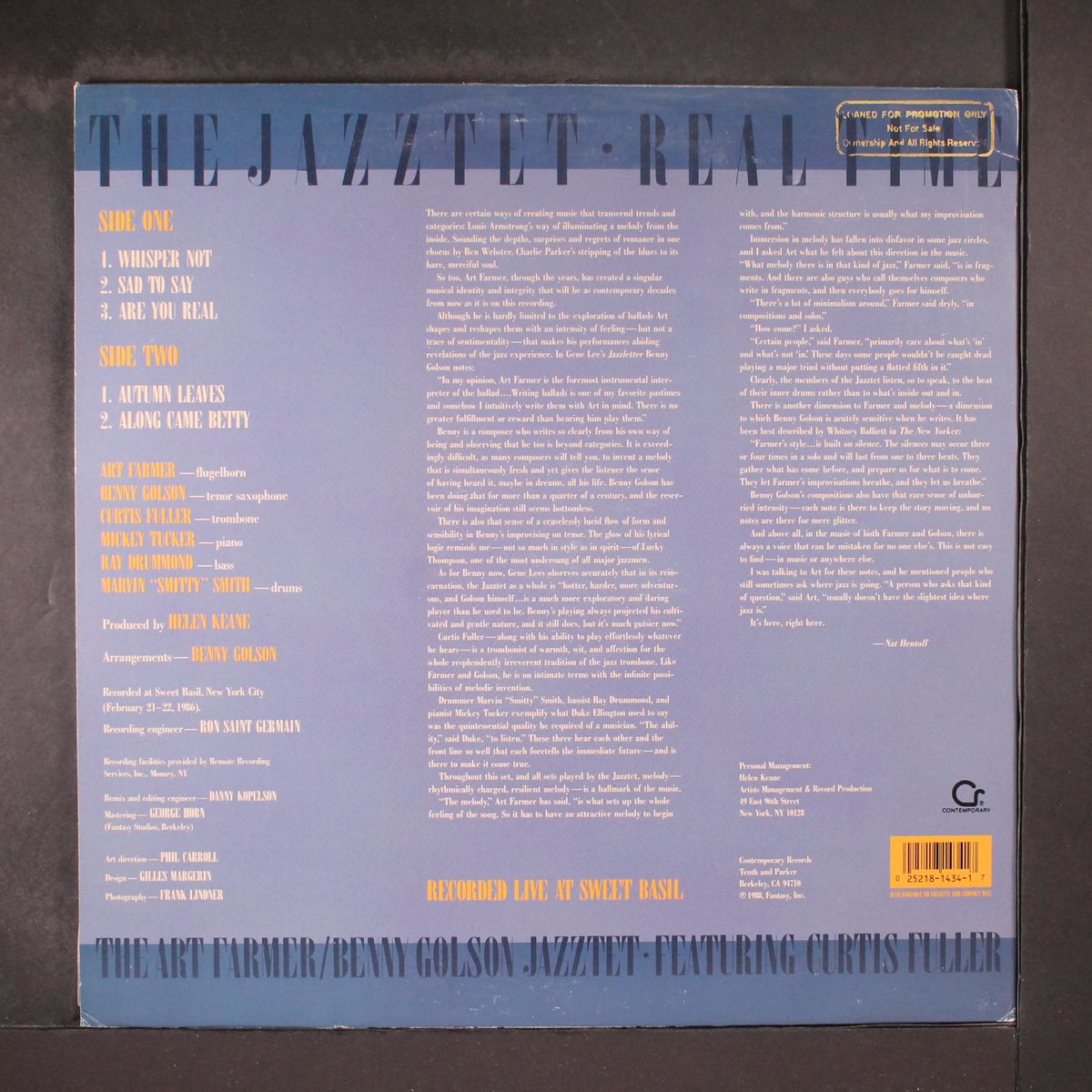 real time by ART FARMER & BENNY GOLSON JAZZTET