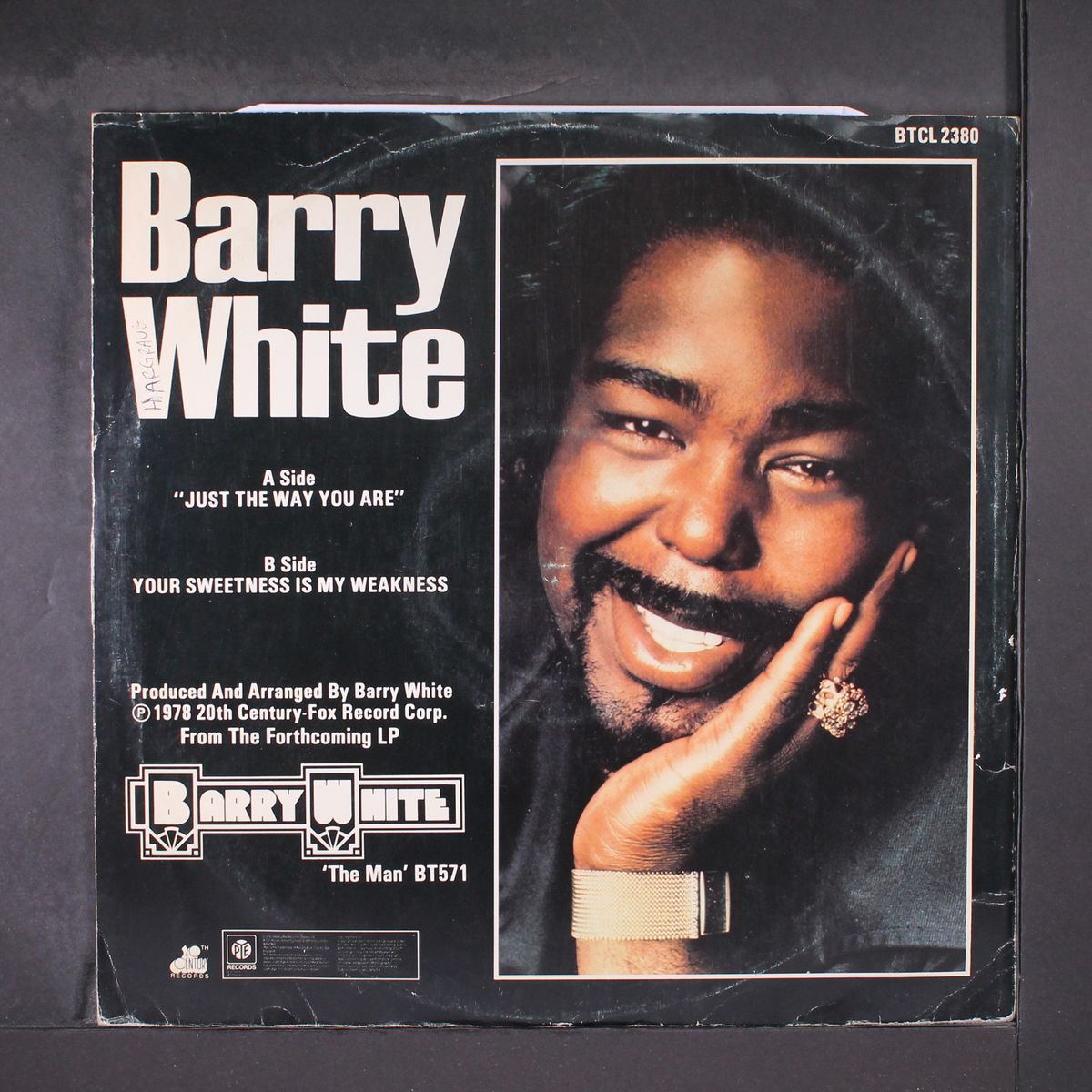 just the way you are / your sweetness is my weakness by BARRY WHITE