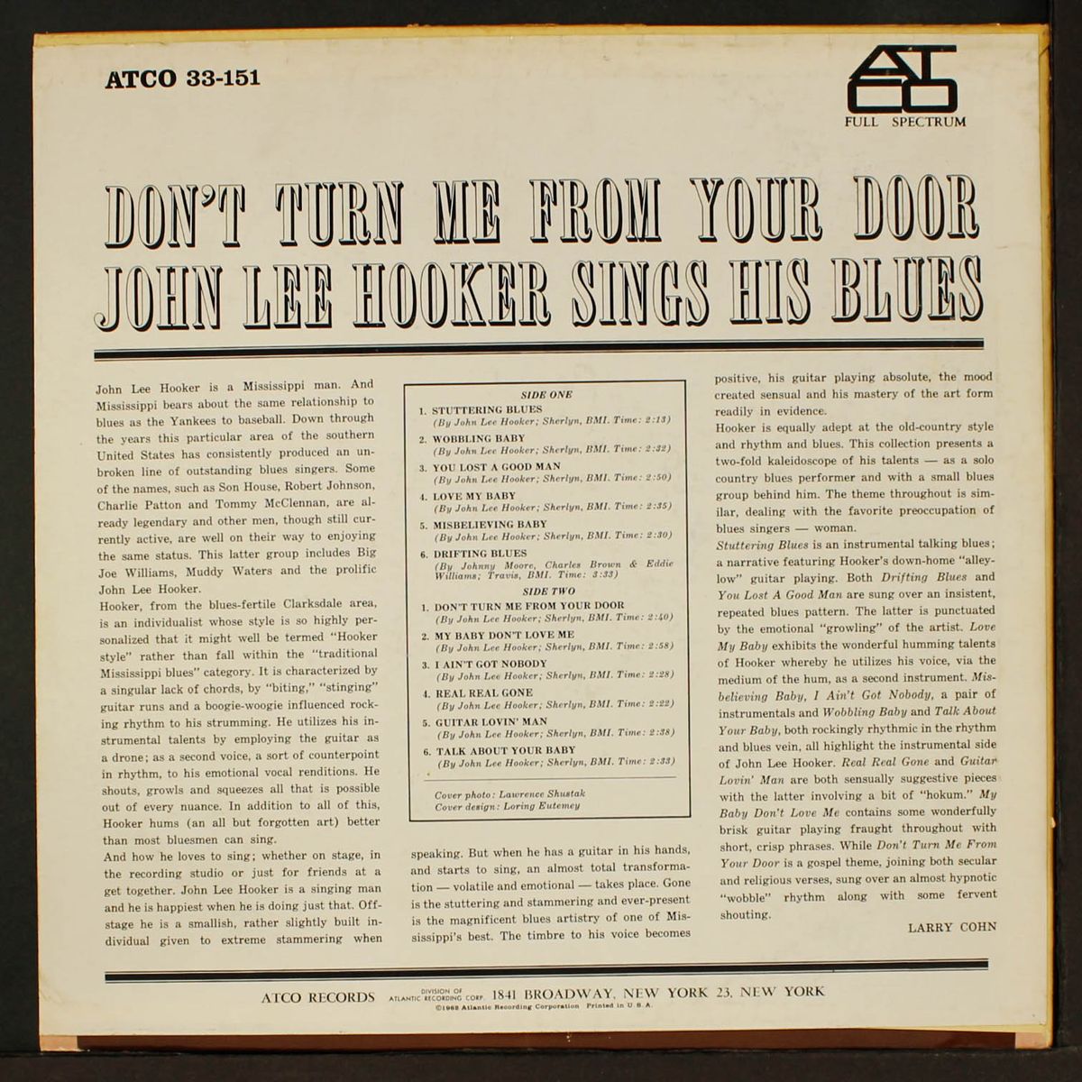 don't turn me from your door by JOHN LEE HOOKER