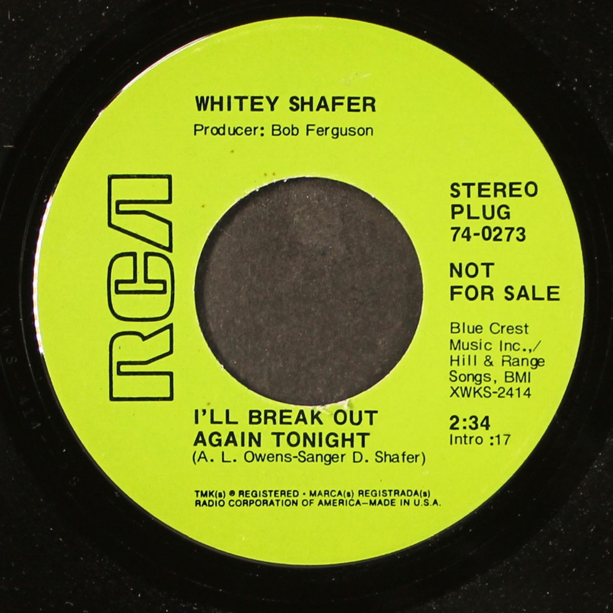 i'll break out again tonight / i'm lonesome when i'm busted by WHITEY SHAFER