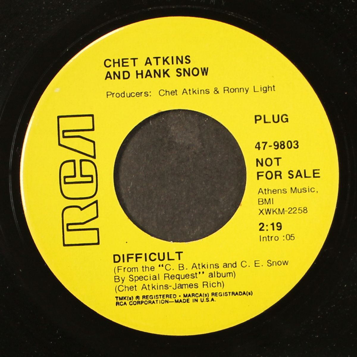 difficult / wheels by CHET ATKINS & HANK SNOW