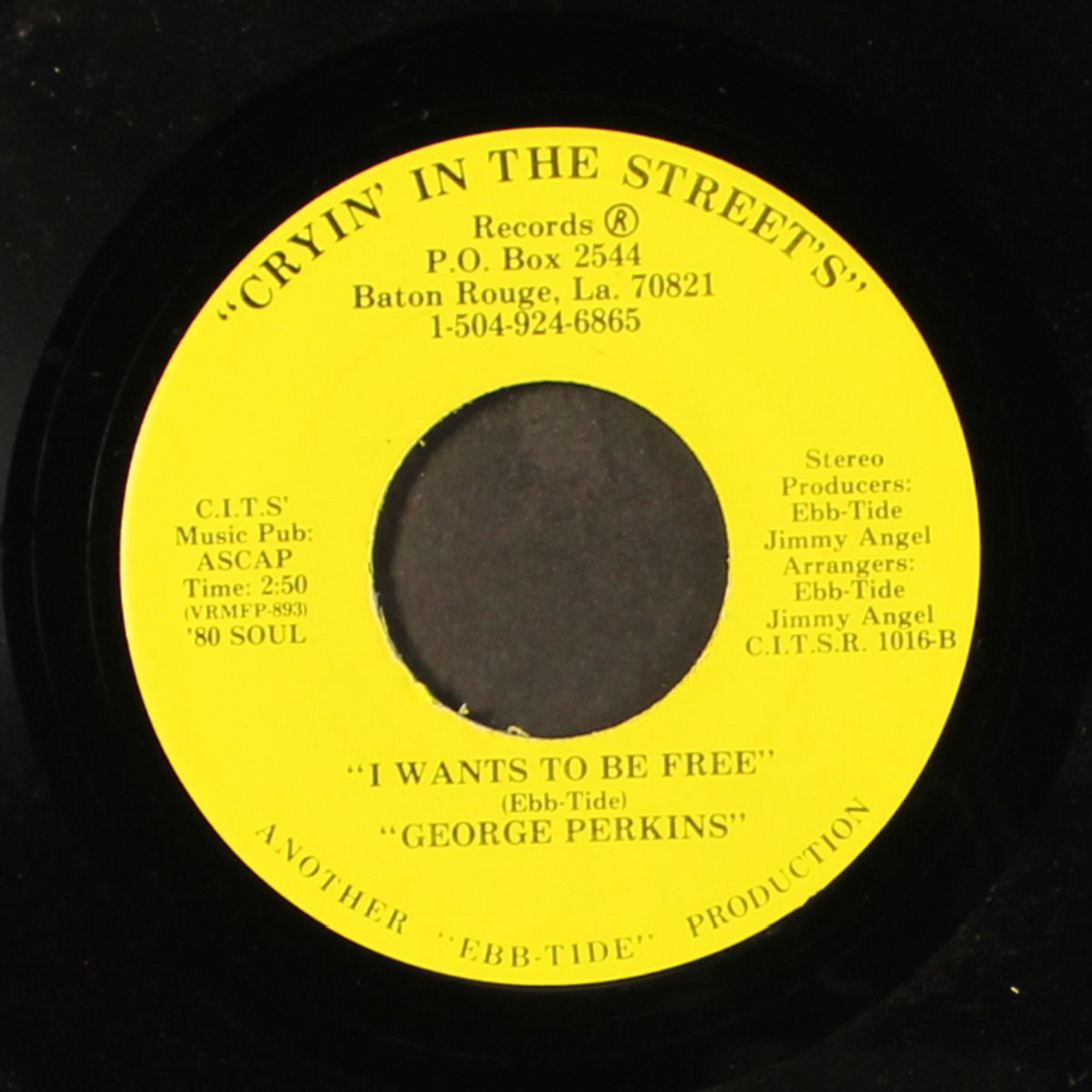 no need for a black man to cry / i wants to be free by GEORGE PERKINS