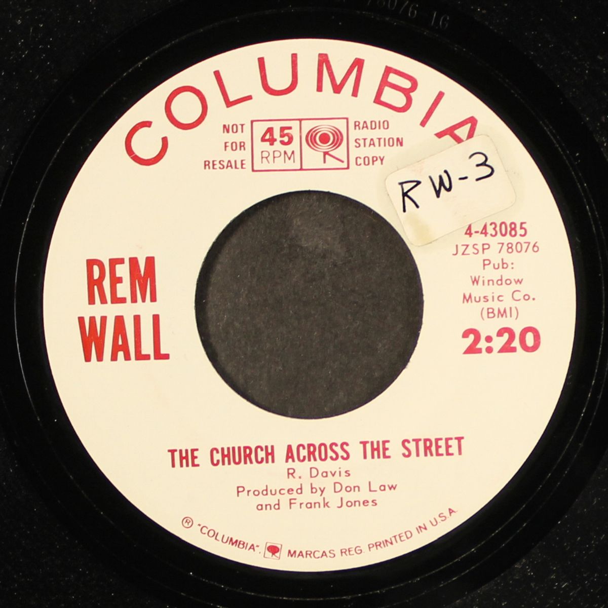 the church across the street / i'm losing my tears over you by REM WALL