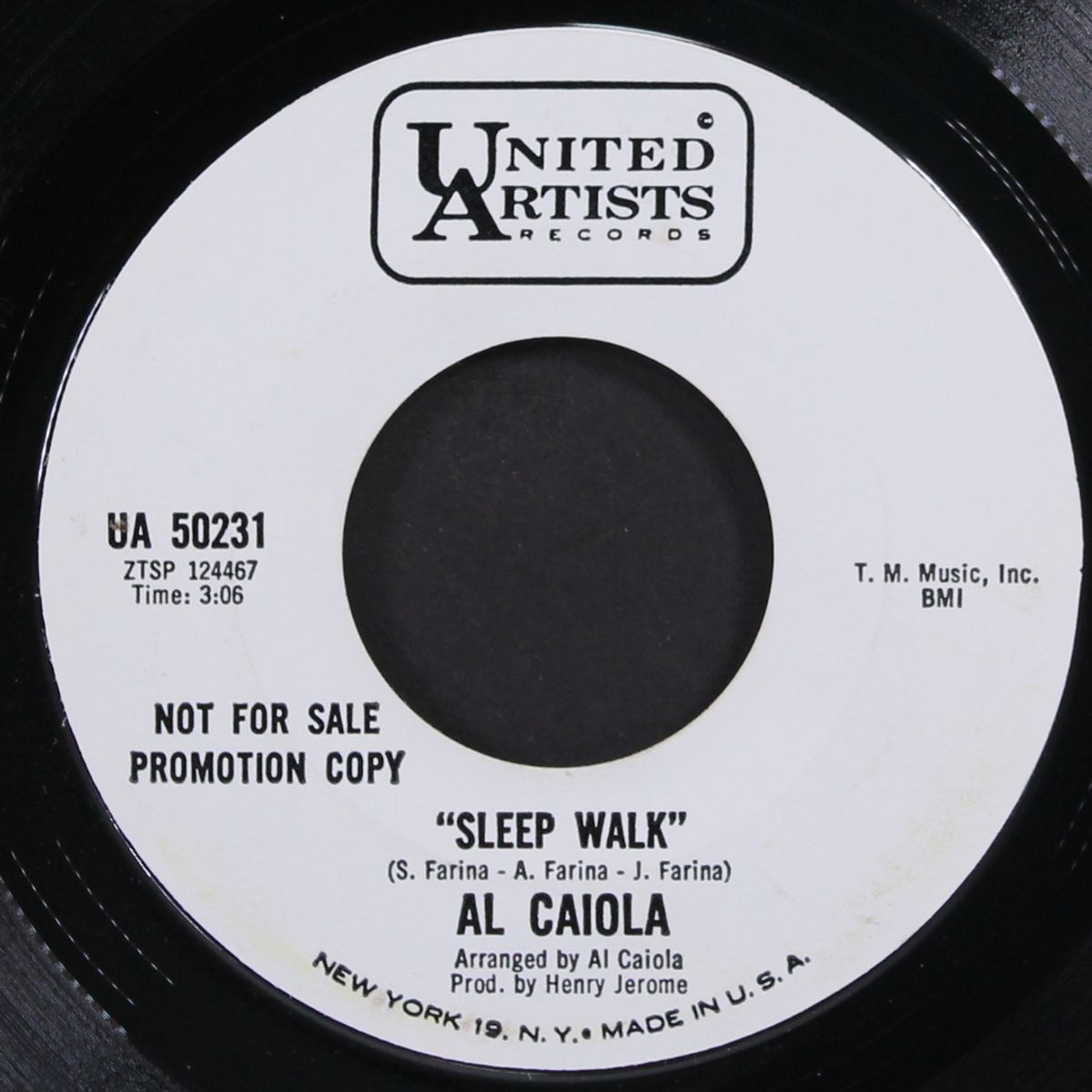 never pick up a stranger / sleep walk by AL CAIOLA
