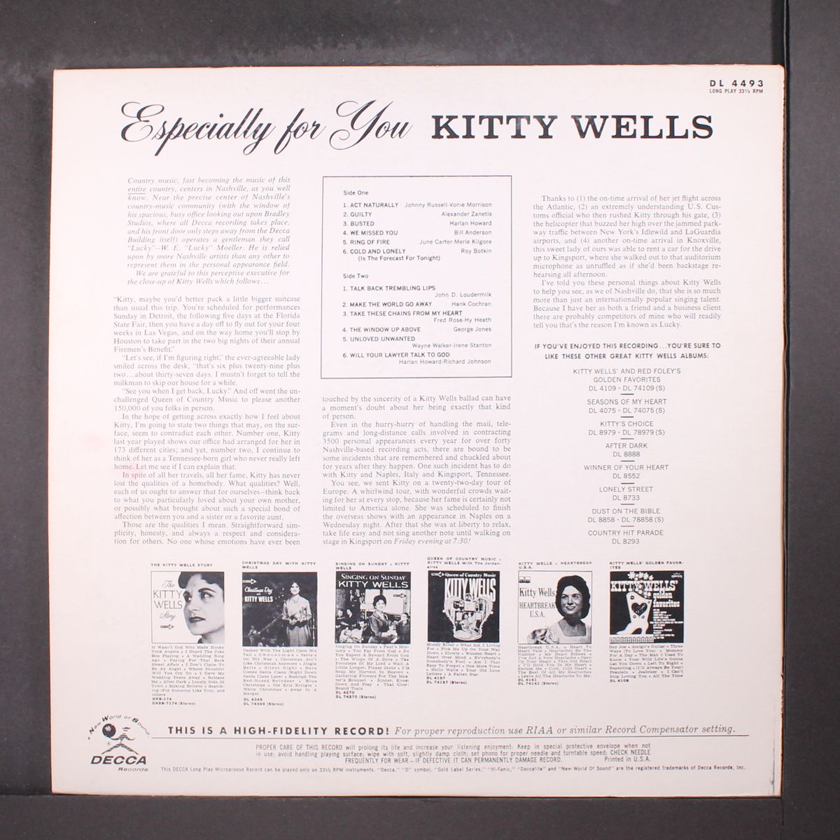 especially for you by KITTY WELLS