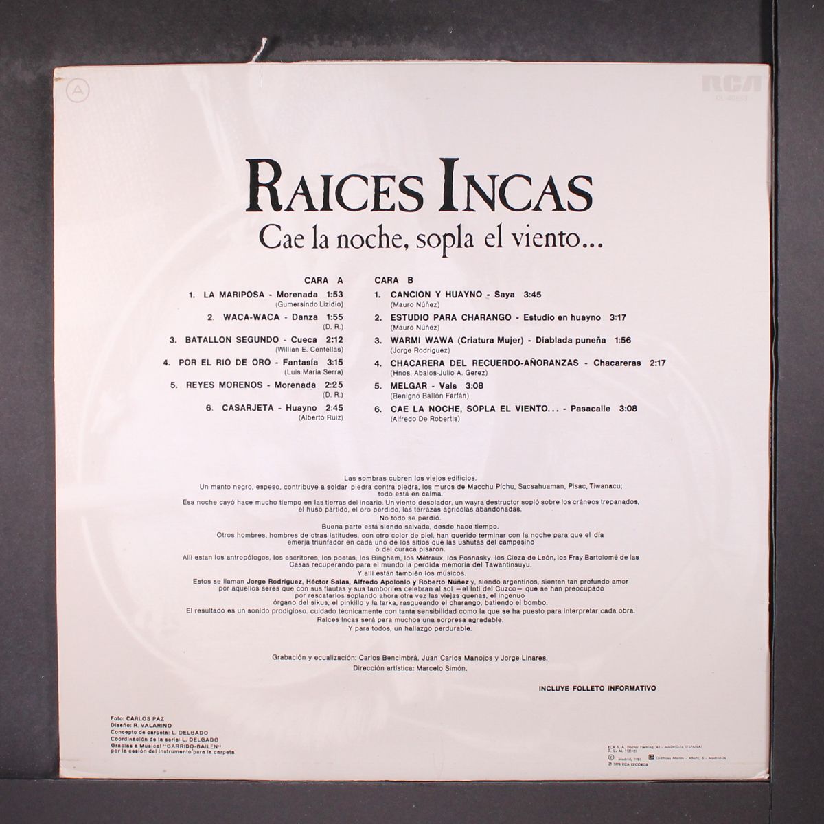 cae la noche, sopla el viento by RAICES INCAS