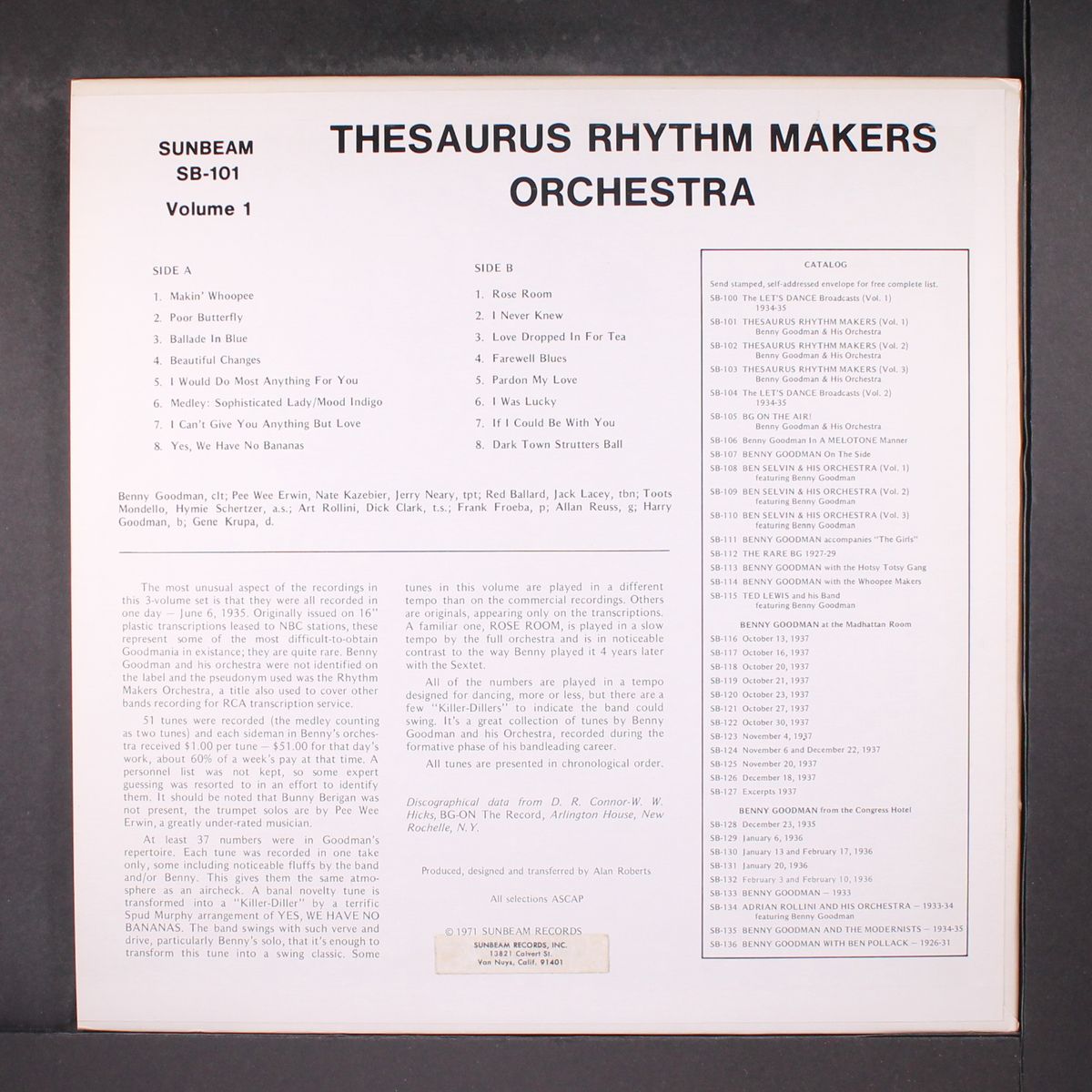 thesaurus, vol 1 by BENNY GOODMAN