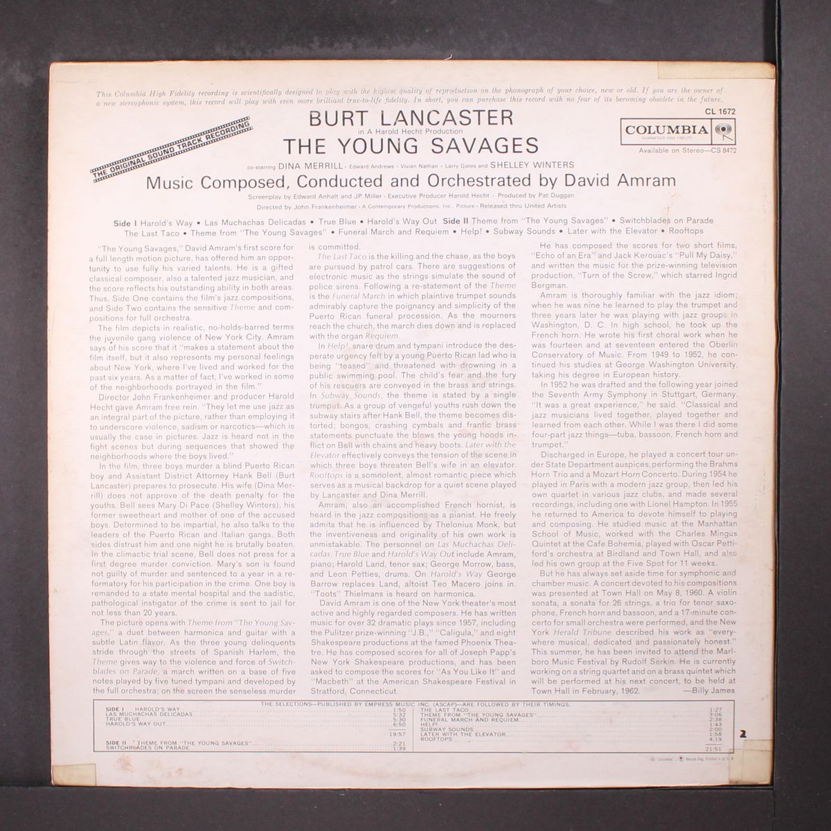the young savages by SOUNDTRACK