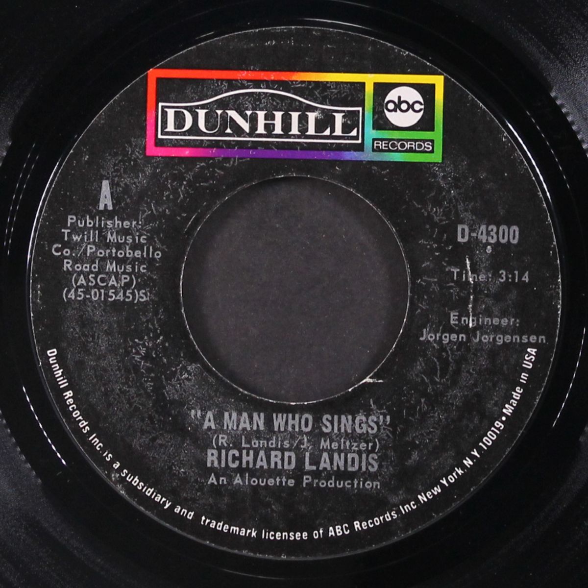a man who sings / freedom is the name of the man by RICHARD LANDIS