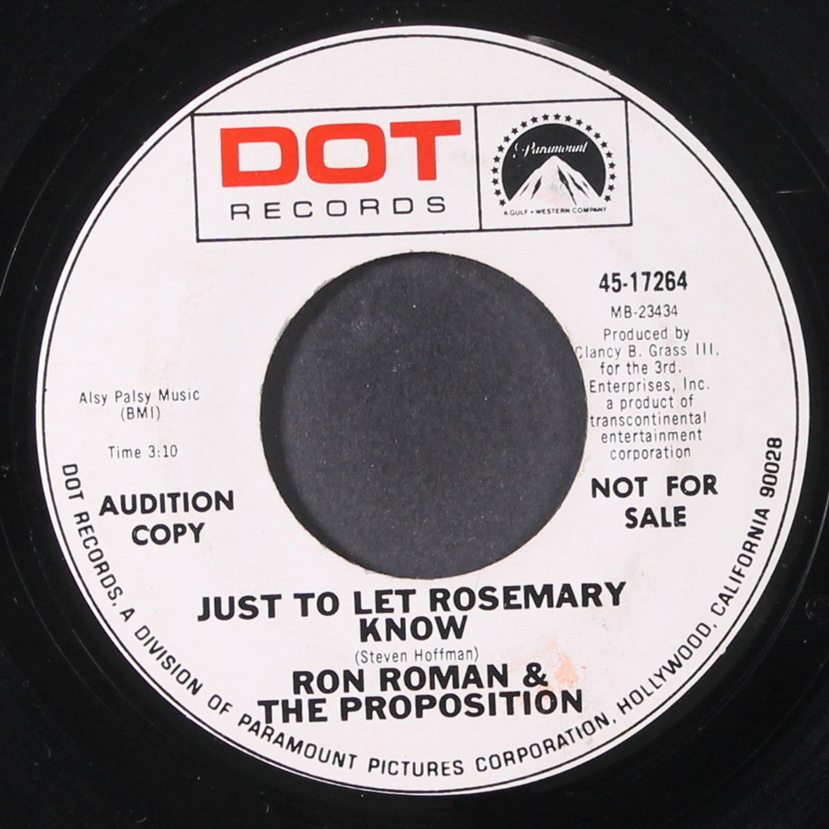 just to let rosemary know by RON ROMAN & PROPOSITION