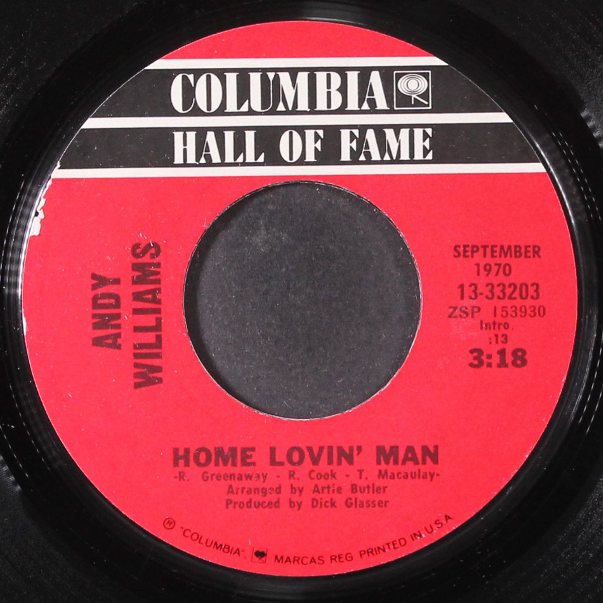 home lovin' man / love story by ANDY WILLIAMS