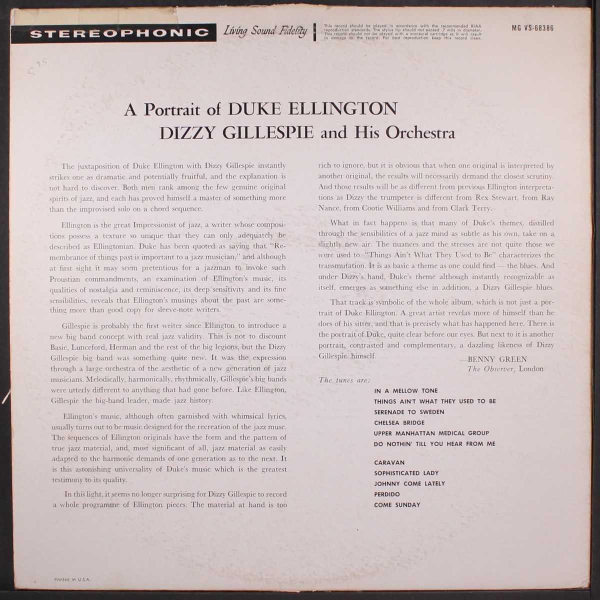 a portrait of duke ellington by DIZZY GILLESPIE
