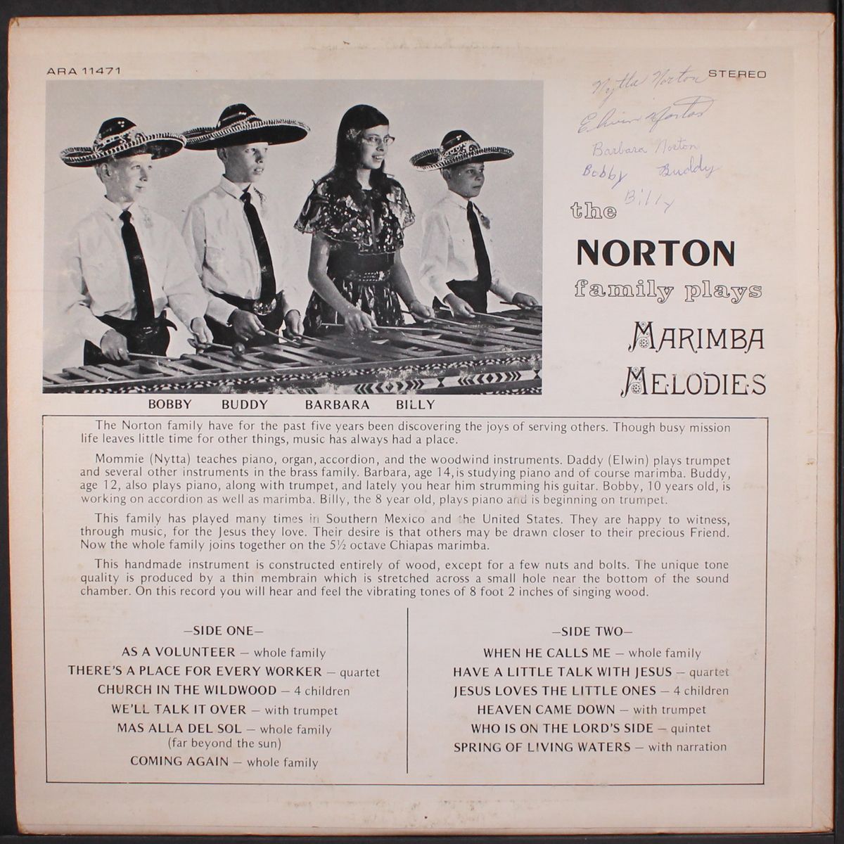 plays marimba melodies by NORTON FAMILY
