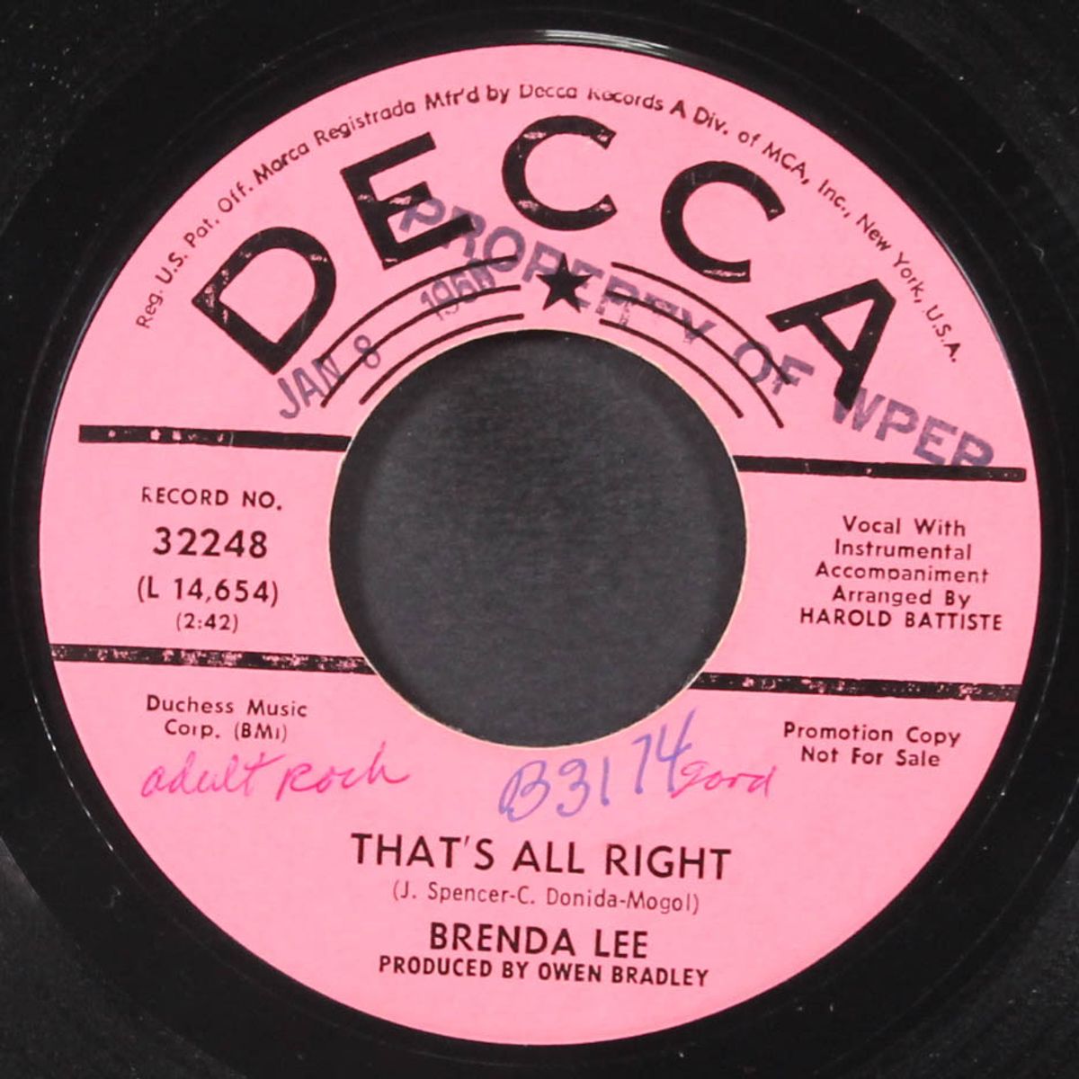 that's all right / fantasy by BRENDA LEE
