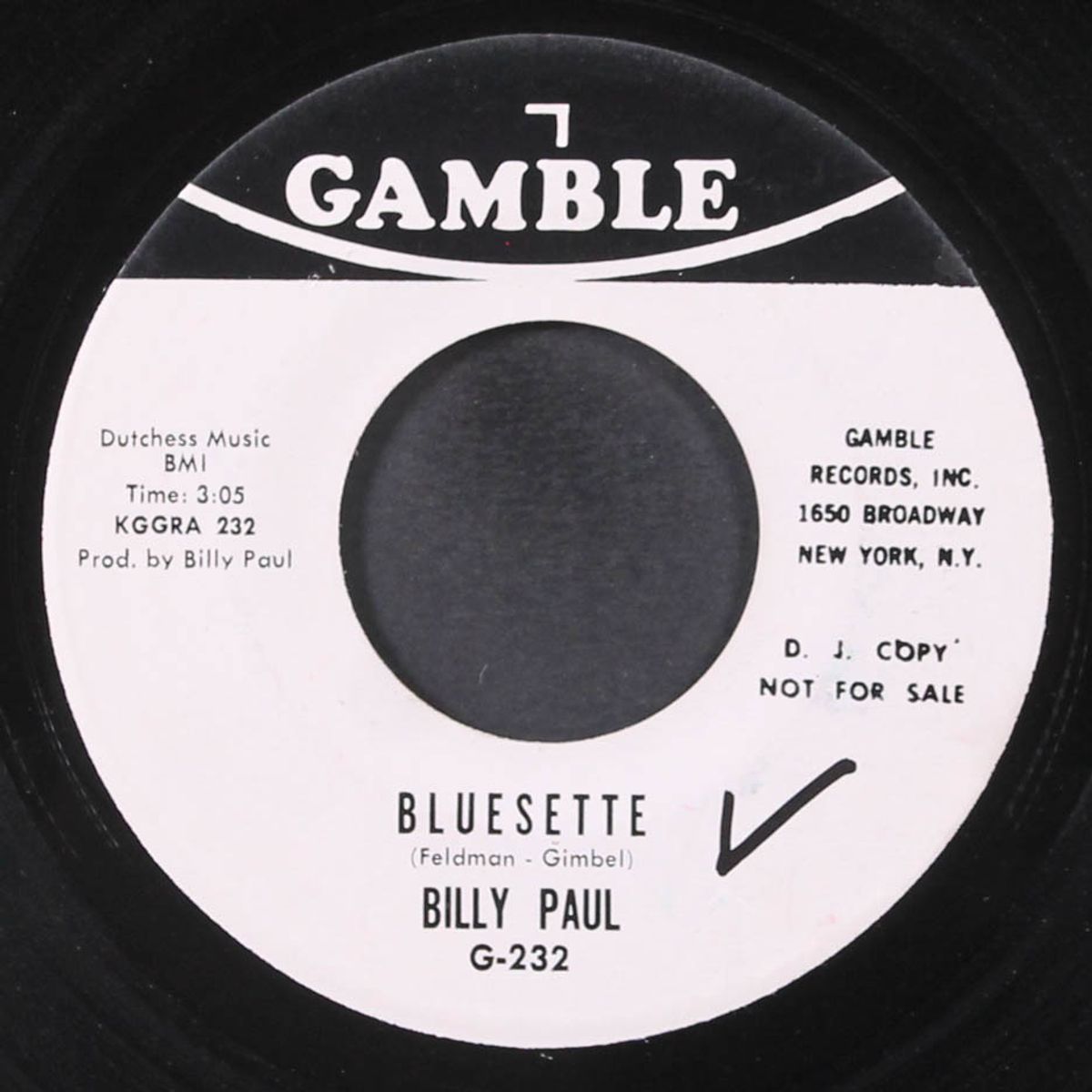 bluesette / somewhere by BILLY PAUL