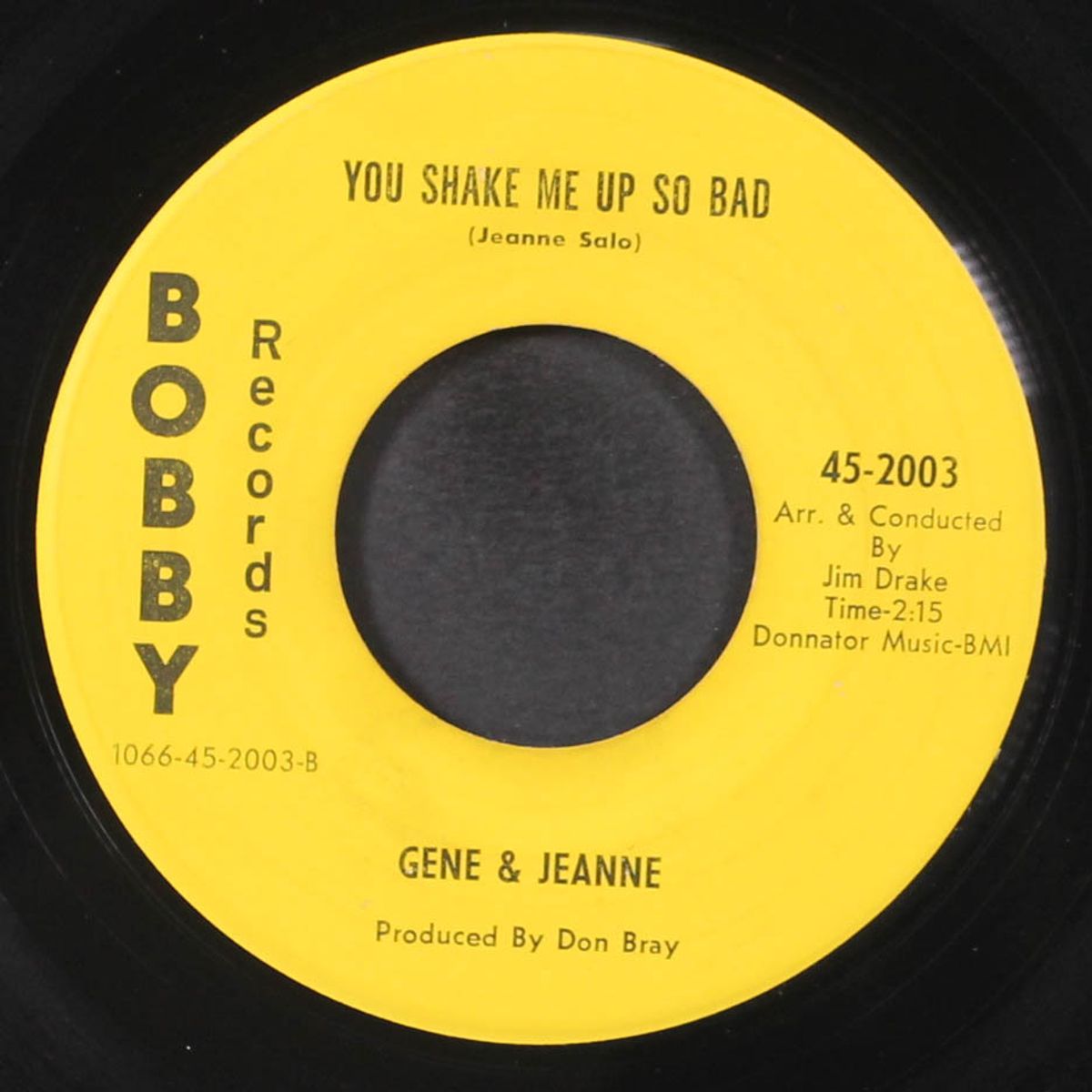 baby, baby, baby / you shake me up so bad by GENE & JEANNIE